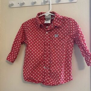 Cinch boys long sleeve shirt, 12 to 18 months only wore for photos